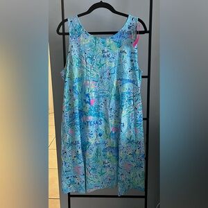 Lilly Pulitzer Blue and Pink Kristen Swing Sleeveless Dress